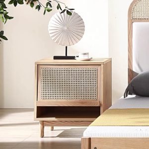Bộ Sản Phẩm Phòng Khách Gỗ Sồi Kết Hợp Mây Tre Đan - Tủ Nhỏ Phòng Khách MS02