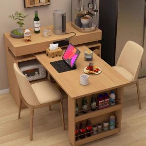 Đảo Bếp Kết Hợp Bàn Ăn Xoay 180 Độ - MS01 (Không Ghế)
