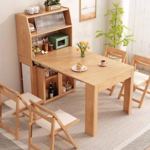 Bàn Ăn Rút Gọn Kết Hợp Tủ Để Đồ MS01 (4 Ghế)
