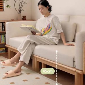 SOFA GIƯỜNG RÚT GỌN GỖ SỒI MS04 (Không Đệm)