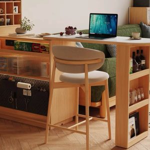 Quầy Bar MiNi Gỗ Sồi, Mặt Đá - MS01 (Có Ghế)