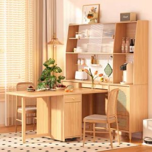 Bàn Ăn Gấp Gọn Di Động Kết Hợp Tủ MS03 (4 Ghế)