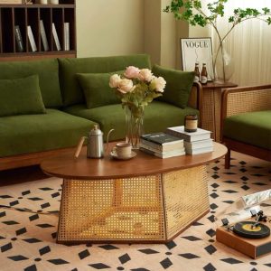 Bàn trà mây nghệ thuật MS02