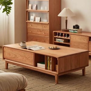 Bàn trà chữ nhật cho phòng khách bằng gỗ sồi MS05