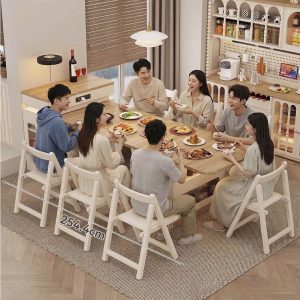 Bàn Ăn Thông Minh Rút Gọn MS11 – Gỗ Sồi (4 Ghế)