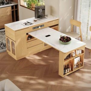 Đảo Bếp Kết Hợp Bàn Ăn Xoay 180 Độ – MS10 (Không Ghế)
